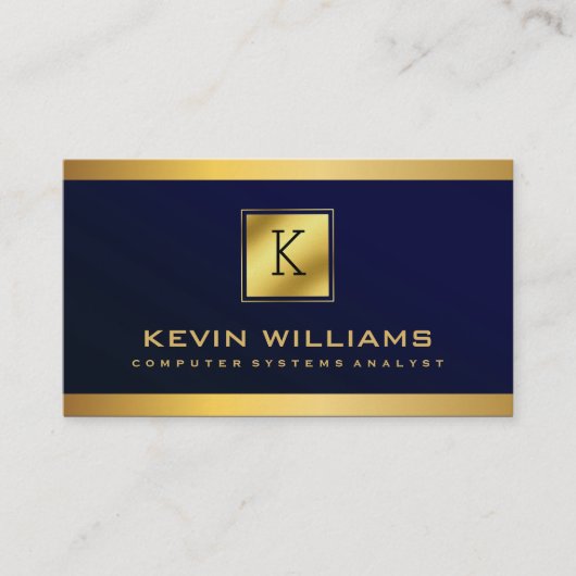 プロフェッショナルブルー王室の・コンピュータ・システム・アナリスト 名刺 (正面)