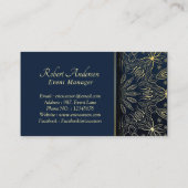 プロフェッショナルブルー金ゴールドイベントマネージャー 名刺 (裏面)