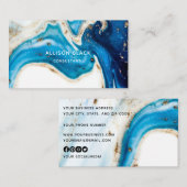 プロフェッショナルブルー金ゴールドマーブル抽象芸術アート 名刺 (正面/裏面)