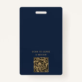 プロフェッショナルブルー&金ゴールド公証人QRコードフォトID バッジ (裏面)