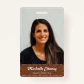 プロフェッショナルブロウ白ステッチ革の写真 バッジ (正面)