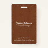 プロフェッショナルブロウ白ステッチ革の写真 バッジ (裏面)