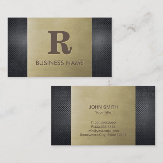 プロフェッショナルブロンズ&メタルモノグラム 名刺 (正面/裏面)