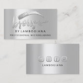 プロフェッショナルブローズシルバーグレーロゴソーシャルメディアFB 名刺 (正面/裏面)