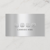 プロフェッショナルブローズシルバーグレーロゴソーシャルメディアFB 名刺 (裏面)