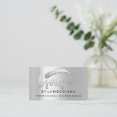 プロフェッショナルブローズシルバーグレーロゴソーシャルメディアFB 名刺 (スタンド正面)