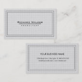 プロフェッショナルプエレガントレーンホワイトスクエアボーダー 名刺 (正面/裏面)
