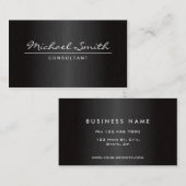 プロフェッショナルプエレガントレーンモダンメタルブラック 名刺 (正面/裏面)
