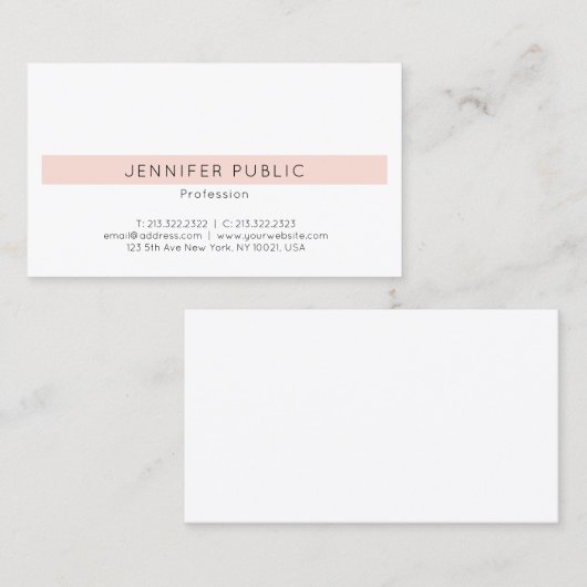 プロフェッショナルプモダンラお洒落イン赤面ピンク 名刺 (正面/裏面)
