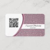 プロフェッショナルプラムグリッターQRコードテンプレート 名刺 (正面)