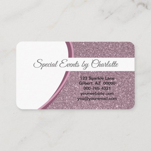 プロフェッショナルプラムグリッターQRコードテンプレート 名刺 (裏面)