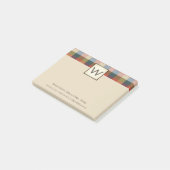 プロフェッショナルプレイドエグゼクティブと名前&モノグラム ポストイット (アングル)