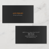 プロフェッショナルプレイングレーオレンジ背景オリジナル 名刺 (正面/裏面)