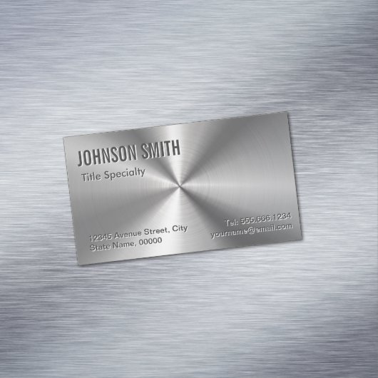 プロフェッショナルプレインスライバーラジアルメタリックルック マグネット名刺 (インサイチュ)