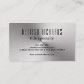 プロフェッショナルプレインスリバー金属ルック 名刺 (裏面)