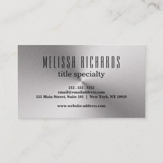 プロフェッショナルプレインスリバー金属ルック 名刺 (裏面)