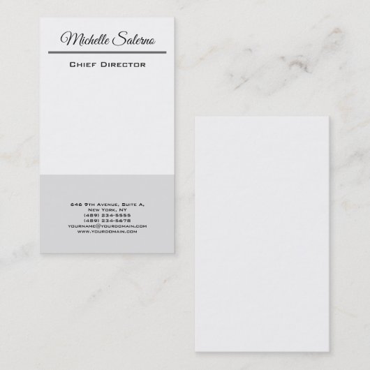 プロフェッショナルプレインミニマリストモダンシンプル 名刺 (正面/裏面)