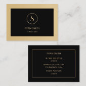 プロフェッショナルプレインモノグラムブラックゴールデン 名刺 (正面/裏面)