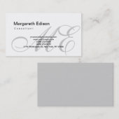 プロフェッショナルプレインモノグラムホワイトビジネスカード 名刺 (正面/裏面)