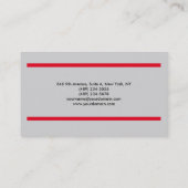 プロフェッショナルプレインレッドストライプオリジナルライトグレー 名刺 (裏面)
