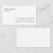 プロフェッショナルプレエレガントイモダンシンプル白 名刺 (正面/裏面)