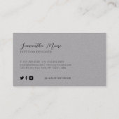 プロフェッショナルプレミアムグレーと黒の署名 名刺 (裏面)