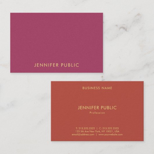 プロフェッショナルプレミアムパールフィニッモダンシエレガントュ 名刺 (正面/裏面)