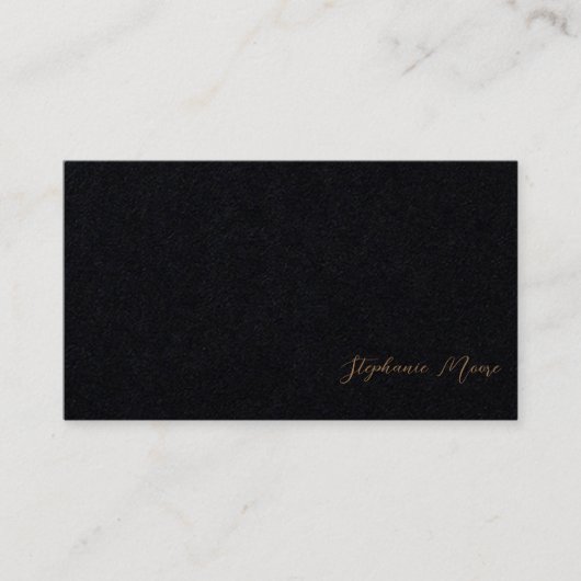 プロフェッショナルプレミアムブラックとブラウンの署名 名刺 (正面)