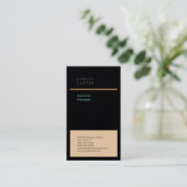 プロフェッショナルプレミアムブラックブルーミニマリストモダン 名刺 (スタンド正面)