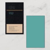 プロフェッショナルプレミアムブラックブルーミニマリストモダン 名刺 (正面/裏面)