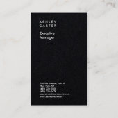プロフェッショナルプレミアムブラックプレインミニマリストモダン 名刺 (正面)