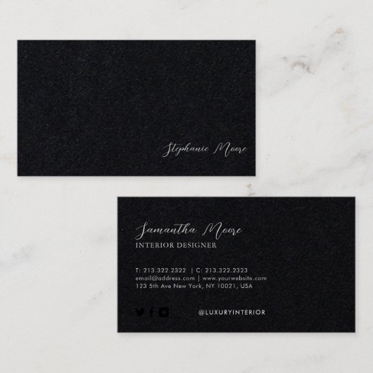 プロフェッショナルプレミアム白黒の署名 名刺 (正面/裏面)