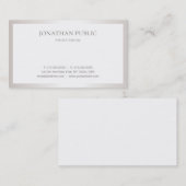 プロフェッショナルプレーンお洒落スタイリッシュデザインシルバー 名刺 (正面/裏面)