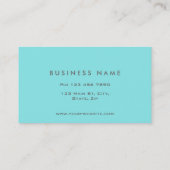 プロフェッショナルプレーンエレガントインテリアデコレーターブルー 名刺 (裏面)