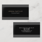 プロフェッショナルプレーンエレガントグレイブラックモダン 名刺 (正面/裏面)