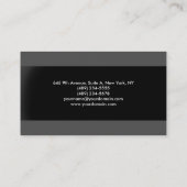 プロフェッショナルプレーンエレガントグレイブラックモダン 名刺 (裏面)