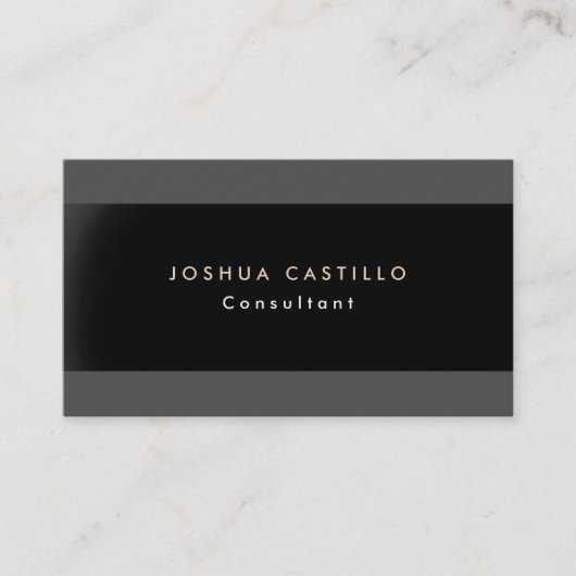 プロフェッショナルプレーンエレガントグレイブラックモダン 名刺 (正面)