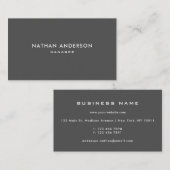 プロフェッショナルプレーンエレガントグレイモダンと 名刺 (正面/裏面)