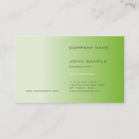 プロフェッショナルプレーンエレガントプレミアムリネンラグジュアリー 名刺 (裏面)