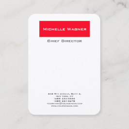 プロフェッショナルプレーンエレガントミニマリスト赤白 名刺