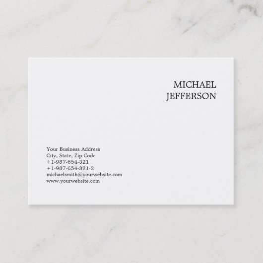 プロフェッショナルプレーンクラシカルブラック&ホワイト 名刺 (正面)