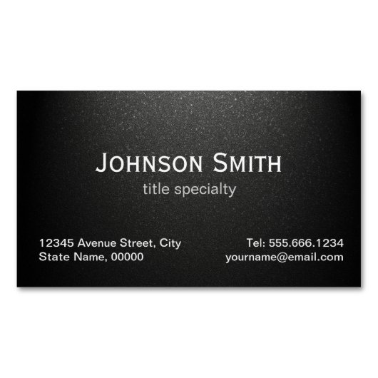 プロフェッショナルプレーンマットブラックシンプル-スタイリッシュ マグネット名刺 (正面)