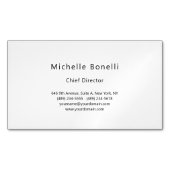 プロフェッショナルプレーンモダンミニマリストグレーホワイト マグネット名刺 (正面)