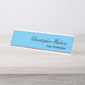 プロフェッショナルプレーンモダンミニマリストスカイブルー デスクネームプレート (正面)