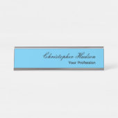 プロフェッショナルプレーンモダンミニマリストスカイブルー デスクネームプレート (正面)