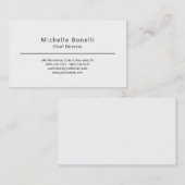 プロフェッショナルプレーンモダンミニマリストホワイト 名刺 (正面/裏面)