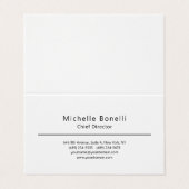 プロフェッショナルプレーンモダンミニマリストホワイト 名刺 (外部フラット)