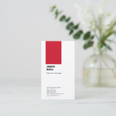 プロフェッショナルプレーンモダンミニマリスト赤 名刺 (スタンド正面)
