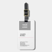 プロフェッショナルプレーンモダンミニマリスト追加ロゴ ラゲッジタグ (正面縦)