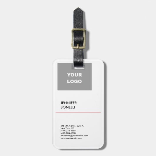 プロフェッショナルプレーンモダンミニマリスト追加ロゴ ラゲッジタグ (正面縦)